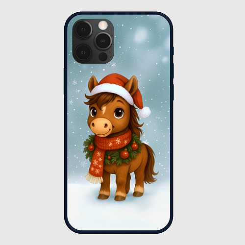 Чехол iPhone 12 Pro Милый конек / 3D-Черный – фото 1