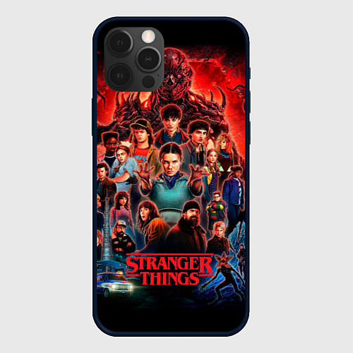 Чехол iPhone 12 Pro Все герои Загадочные события финал / 3D-Черный – фото 1