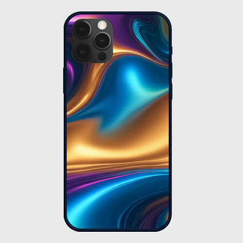 Чехол iPhone 12 Pro Сплавы разноцветные / 3D-Черный – фото 1