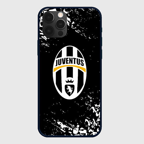 Чехол iPhone 12 Pro Ювентус черепа краски / 3D-Черный – фото 1