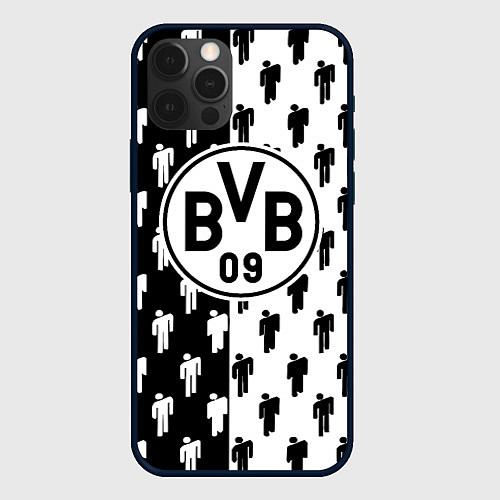 Чехол iPhone 12 Pro Borussia черно белые люди / 3D-Черный – фото 1