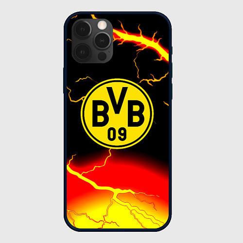 Чехол iPhone 12 Pro Borussia молнии шторм / 3D-Черный – фото 1