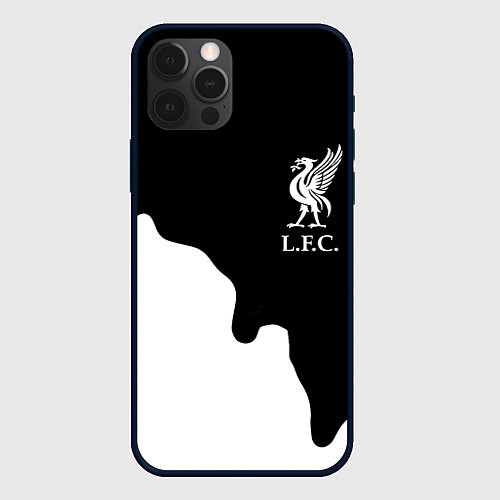 Чехол iPhone 12 Pro Ливерпуль краски разводы / 3D-Черный – фото 1