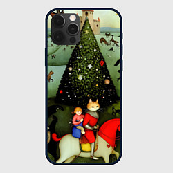 Чехол iPhone 12 Pro Новогодний кот Босха