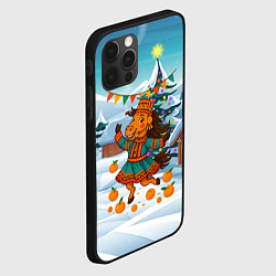 Чехол для iPhone 12 Pro Лошадь в национальном костюме, цвет: 3D-черный — фото 2