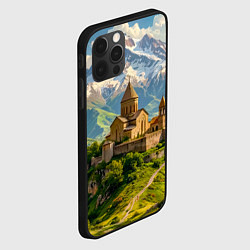 Чехол для iPhone 12 Pro Храм у подножия вечных вершин, цвет: 3D-черный — фото 2