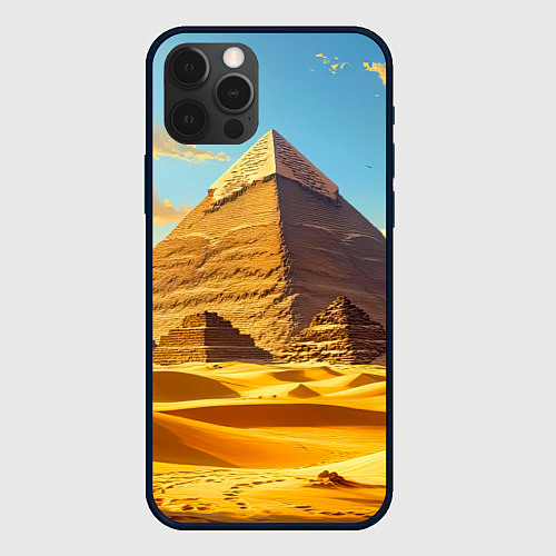 Чехол iPhone 12 Pro Величие пирамид на закате / 3D-Черный – фото 1