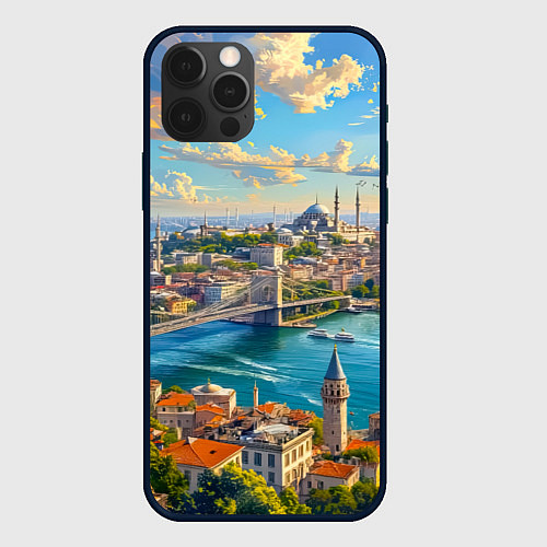 Чехол iPhone 12 Pro Сплетение эпох над Босфором / 3D-Черный – фото 1