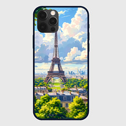 Чехол для iPhone 12 Pro Эйфелева башня в сердце Парижа, цвет: 3D-черный