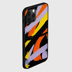 Чехол для iPhone 12 Pro Полоски краски абстракция, цвет: 3D-черный — фото 2