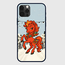 Чехол для iPhone 12 Pro Красная кокетливая лошадка 2026, цвет: 3D-черный