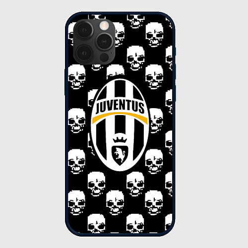 Чехол iPhone 12 Pro Ювентус черепа / 3D-Черный – фото 1