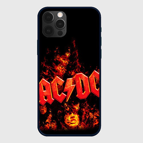 Чехол iPhone 12 Pro AC/DC Flame / 3D-Черный – фото 1