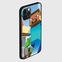 Чехол для iPhone 12 Pro Minecraft World, цвет: 3D-черный — фото 2