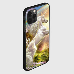 Чехол для iPhone 12 Pro Радужный единорог, цвет: 3D-черный — фото 2