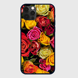 Чехол для iPhone 12 Pro Ассорти из роз, цвет: 3D-черный