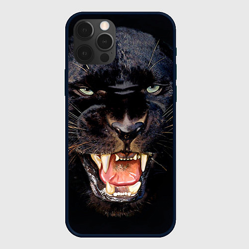 Чехол iPhone 12 Pro Пантера / 3D-Черный – фото 1