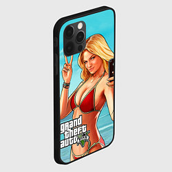 Чехол для iPhone 12 Pro GTA 5: Selfie Girl, цвет: 3D-черный — фото 2