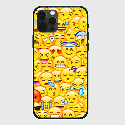 Чехол iPhone 12 Pro Emoji / 3D-Черный – фото 1