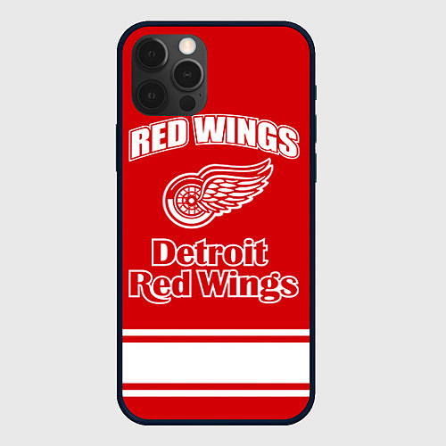 Чехол iPhone 12 Pro Detroit red wings / 3D-Черный – фото 1