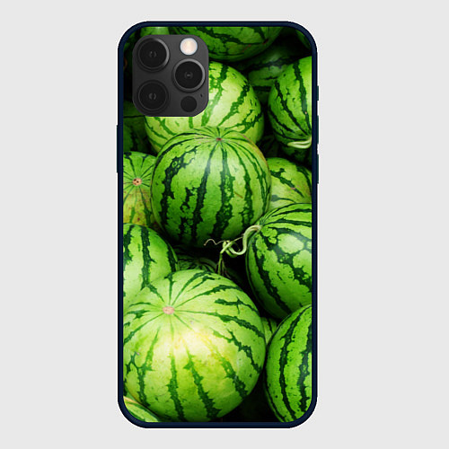 Чехол iPhone 12 Pro Арбузы / 3D-Черный – фото 1