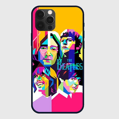 Чехол iPhone 12 Pro The Beatles: Poly-art / 3D-Черный – фото 1