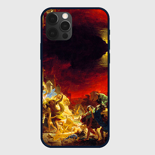 Чехол iPhone 12 Pro Брюллов Последний день Помпеи / 3D-Черный – фото 1