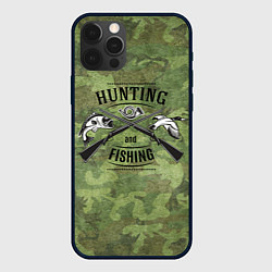 Чехол для iPhone 12 Pro Hunting & Fishing, цвет: 3D-черный