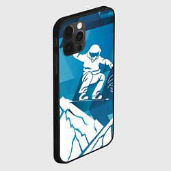 Чехол для iPhone 12 Pro Горы и сноубордист, цвет: 3D-черный — фото 2