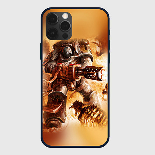 Чехол iPhone 12 Pro Серый рыцарь / 3D-Черный – фото 1