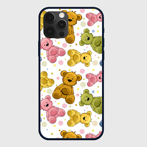 Чехол iPhone 12 Pro Любимые медвежата / 3D-Черный – фото 1