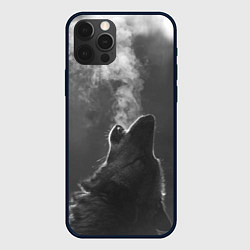 Чехол для iPhone 12 Pro Воющий волк, цвет: 3D-черный