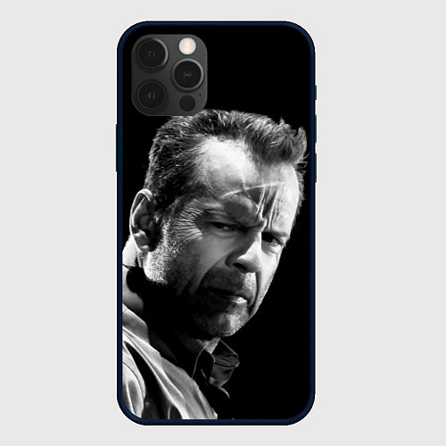Чехол iPhone 12 Pro Брюс Уиллис со шрамом / 3D-Черный – фото 1