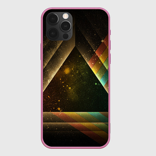 Чехол iPhone 12 Pro Pink Phloyd: Triangle / 3D-Малиновый – фото 1