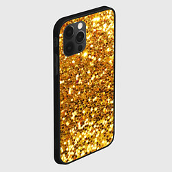 Чехол для iPhone 12 Pro Золотое мерцание, цвет: 3D-черный — фото 2