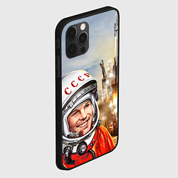 Чехол для iPhone 12 Pro Гагарин взлетает, цвет: 3D-черный — фото 2
