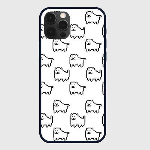 Чехол iPhone 12 Pro Undertale Annoying dog white / 3D-Черный – фото 1