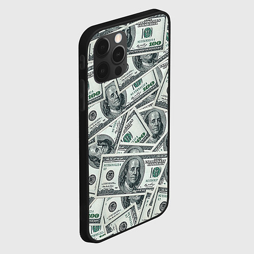 Чехол iPhone 12 Pro Банкноты / 3D-Черный – фото 2