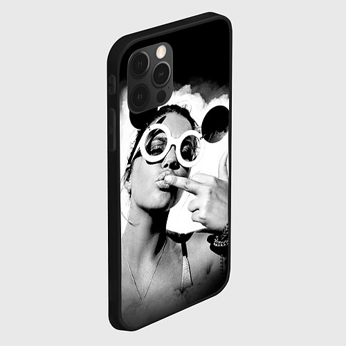 Чехол iPhone 12 Pro Девушка в очках / 3D-Черный – фото 2