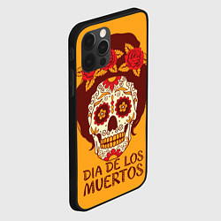Чехол для iPhone 12 Pro Мексиканский череп, цвет: 3D-черный — фото 2