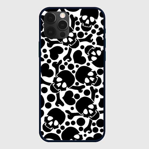 Чехол iPhone 12 Pro Паттерн весёлый Роджер / 3D-Черный – фото 1