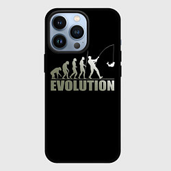 Чехол для iPhone 13 Pro Эволюция рыбака, цвет: 3D-черный