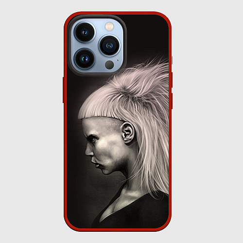 Чехол iPhone 13 Pro Die Antwoord GIrl / 3D-Красный – фото 1