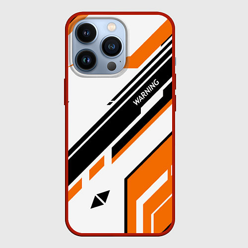 Чехол iPhone 13 Pro CS:GO Asiimov P90 Style / 3D-Красный – фото 1