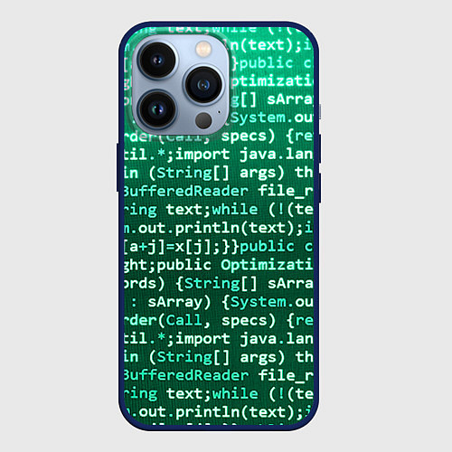 Чехол iPhone 13 Pro Программирование 8 / 3D-Тёмно-синий – фото 1