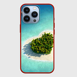 Чехол для iPhone 13 Pro Остров, цвет: 3D-красный