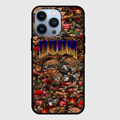 Чехол iPhone 13 Pro DOOM: Pixel Monsters / 3D-Черный – фото 1