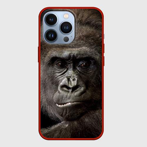 Чехол iPhone 13 Pro Глаза гориллы / 3D-Красный – фото 1