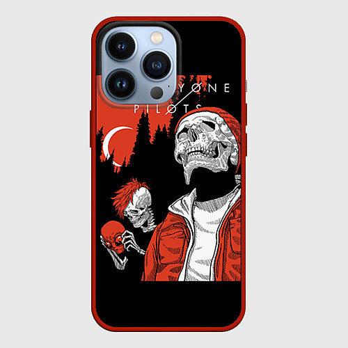 Чехол iPhone 13 Pro Twenty one pilots: Skulls / 3D-Красный – фото 1