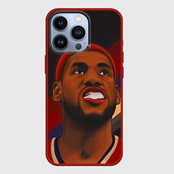 Чехол для iPhone 13 Pro LeBron Smile, цвет: 3D-красный